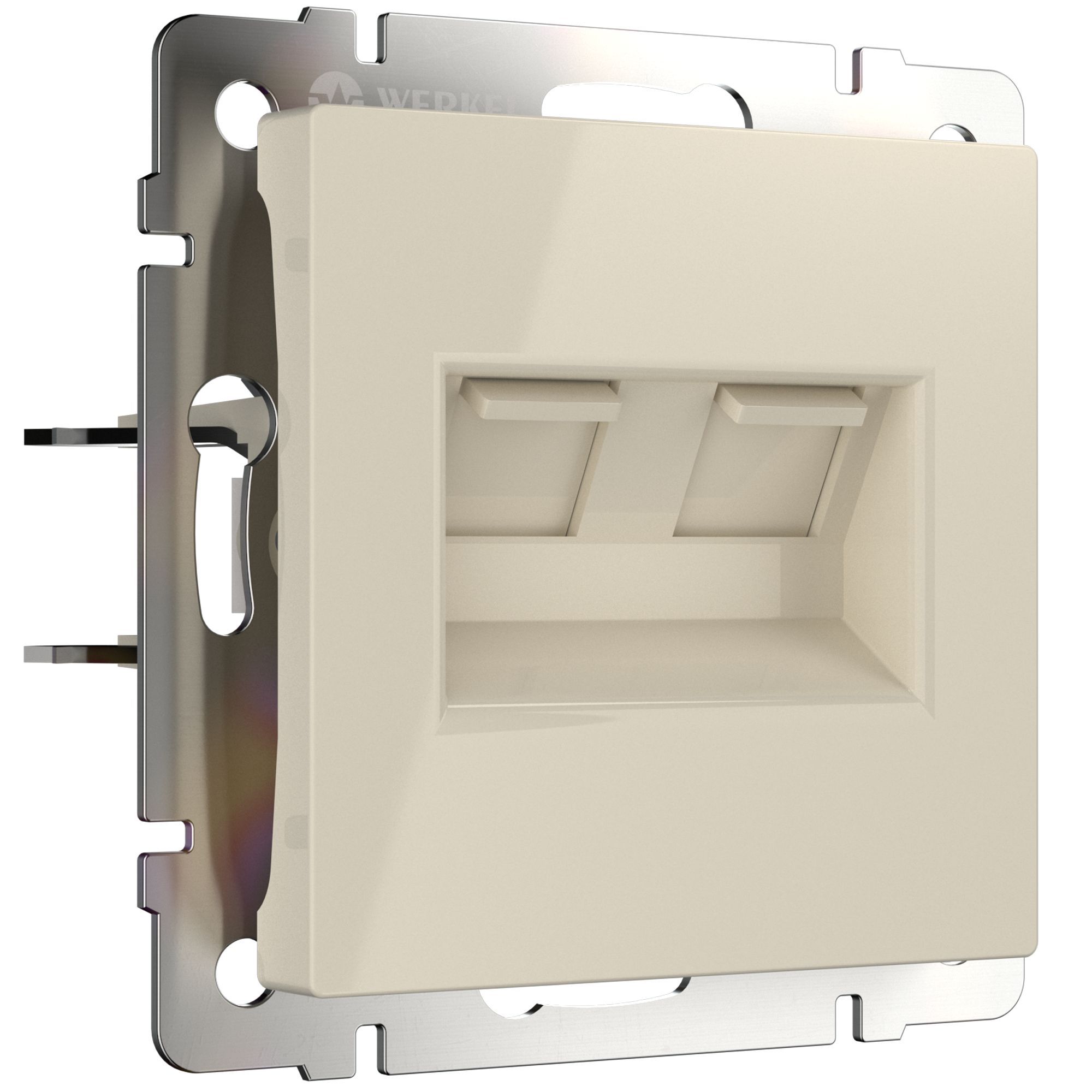 Розетка двойная Ethernet RJ-45 слоновая кость W1181103 Werkel