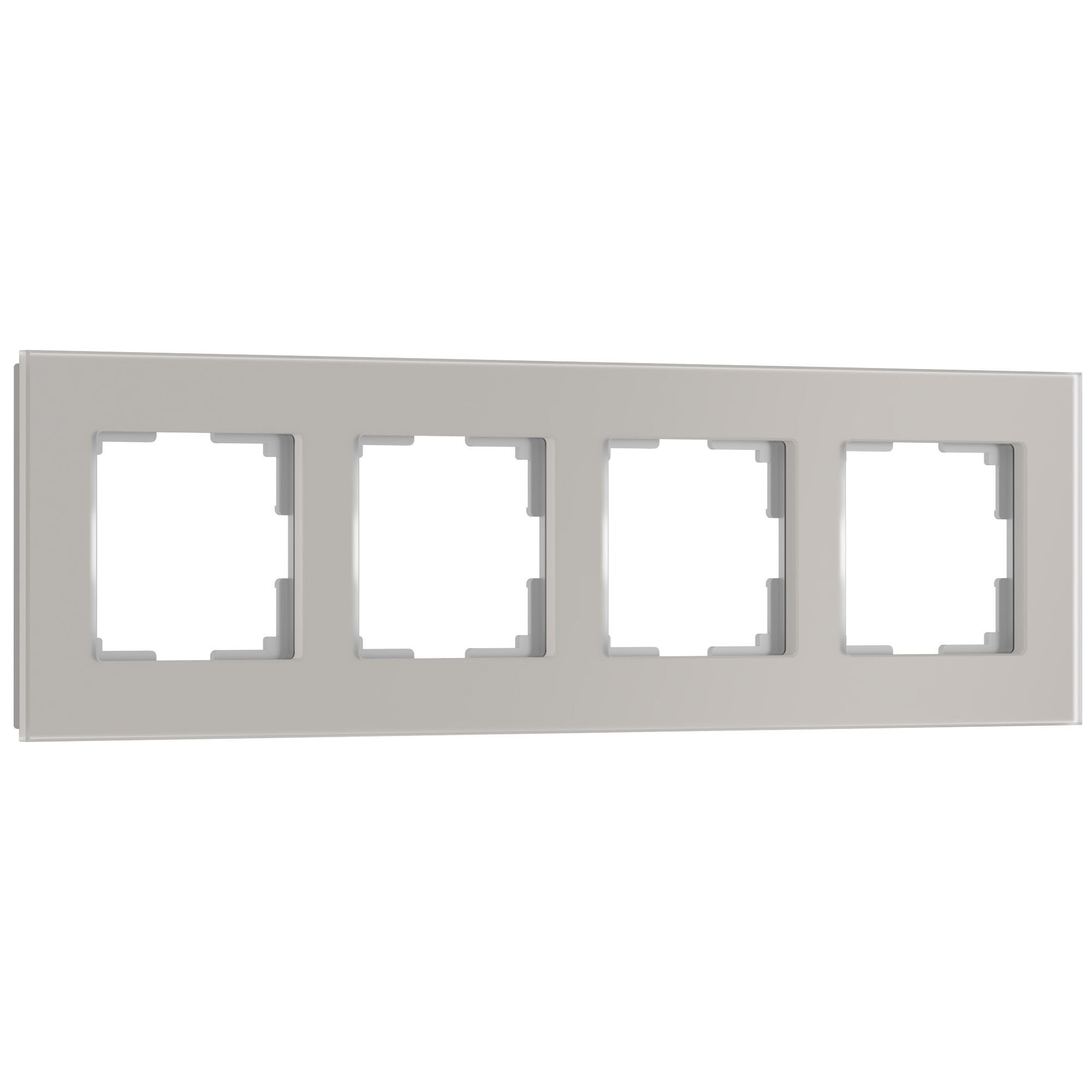 Рамка из стекла на 4 пост Senso дымчатый soft-touch W0043117 Werkel