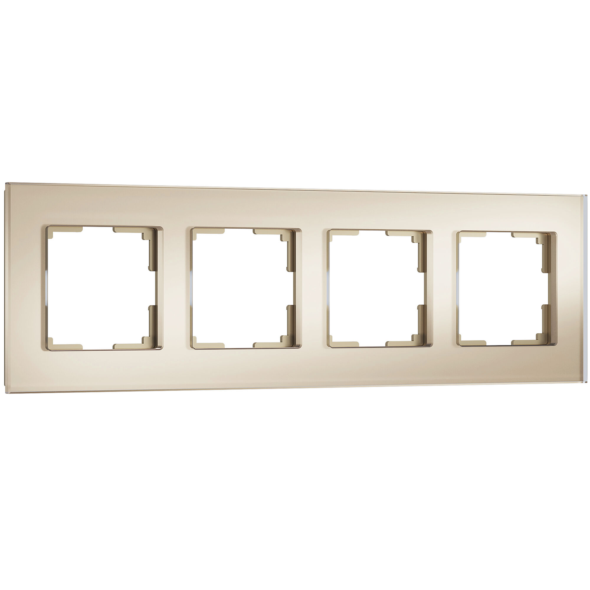 Рамка из стекла на 4 поста Senso шампань soft-touch W0043111 Werkel