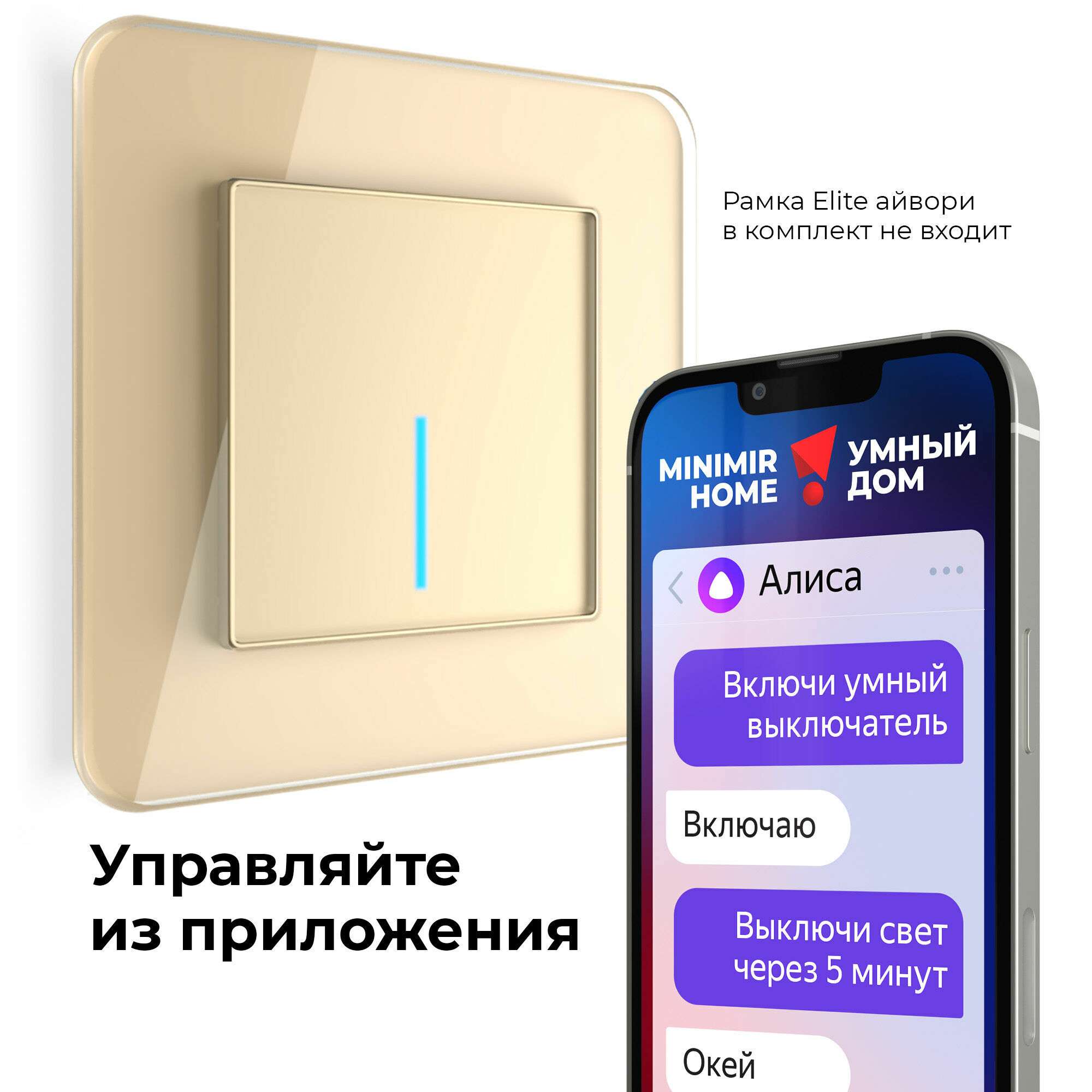 Умный сенсорный выключатель одноклавишный W4510611 Werkel Умный сенсорный выключатель одноклавишный W4510611 Werkel