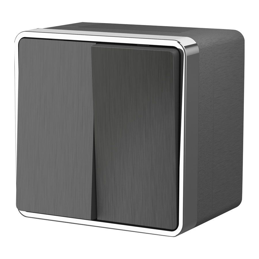 Выключатель двухклавишный влагозащищенный Gallant графит рифленый W5020204 Werkel