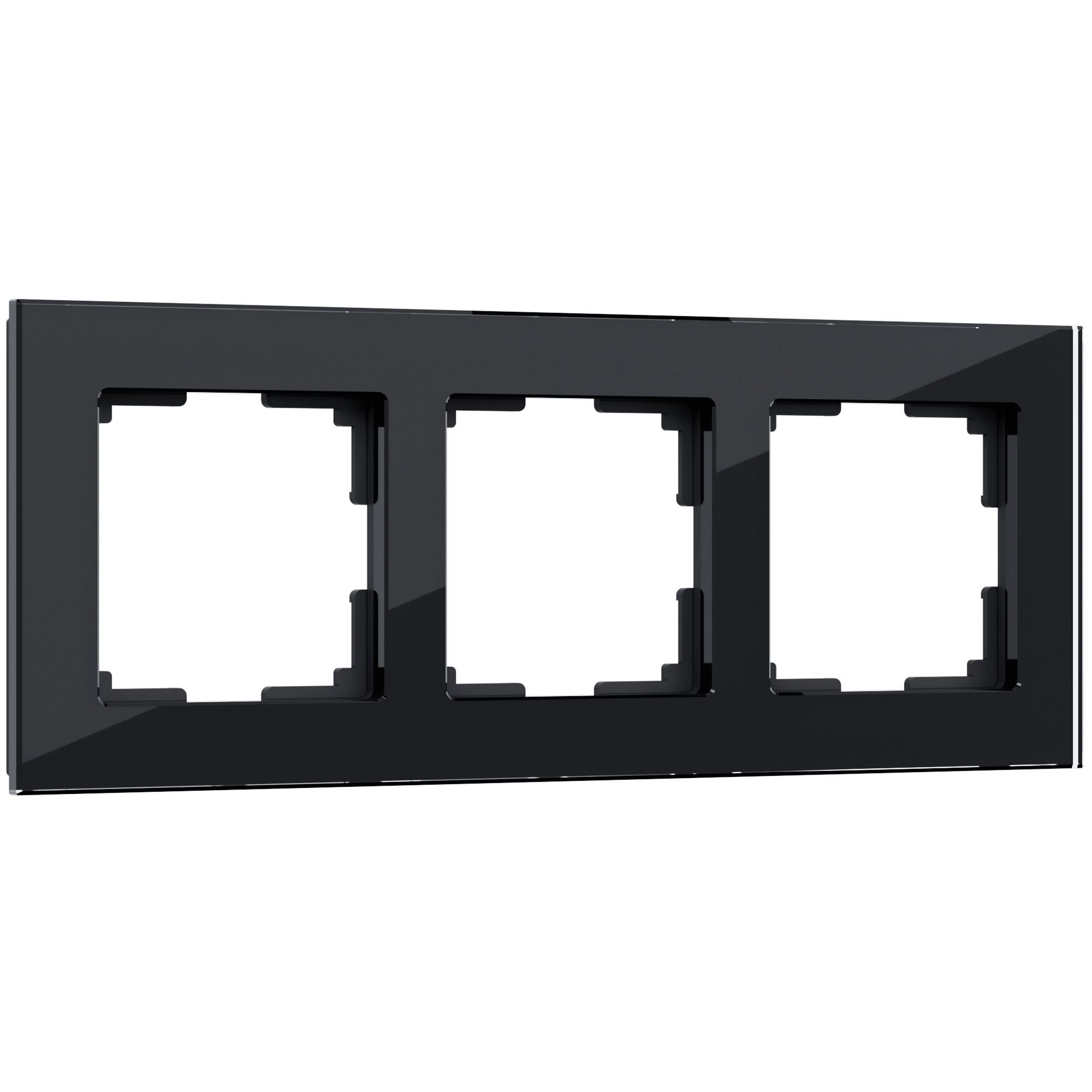 Рамка из стекла на 3 поста Favorit черный W0031108 Werkel
