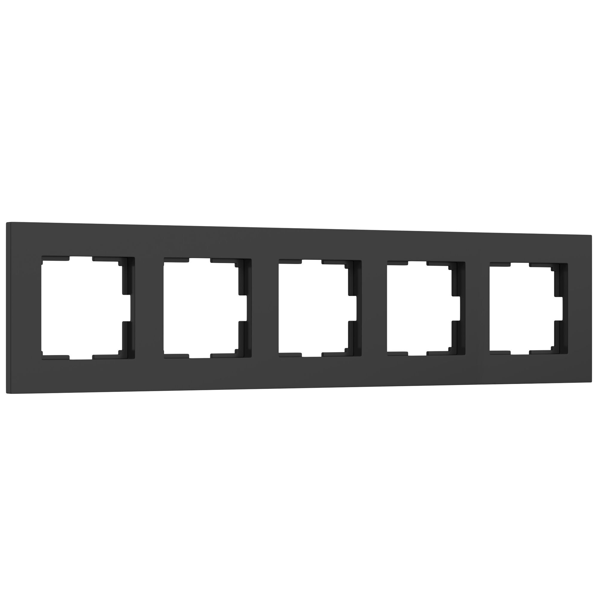 Рамка на 5 постов Slab (черный софт) W0052908 Werkel