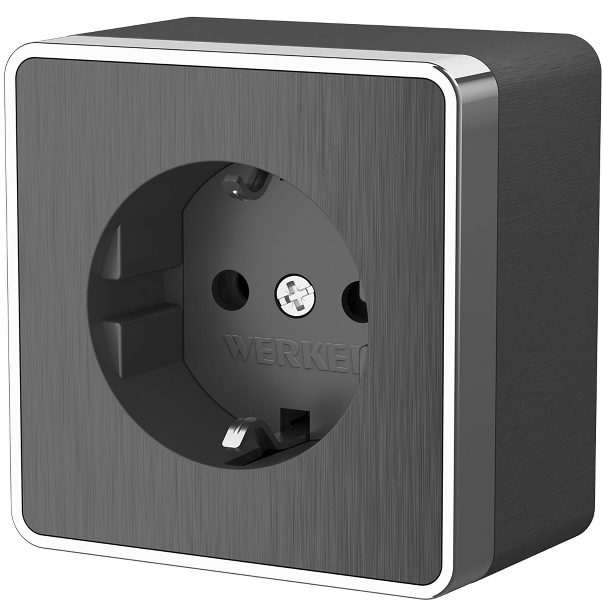 Розетка с заземлением Gallant графит рифленый W5071004 Werkel