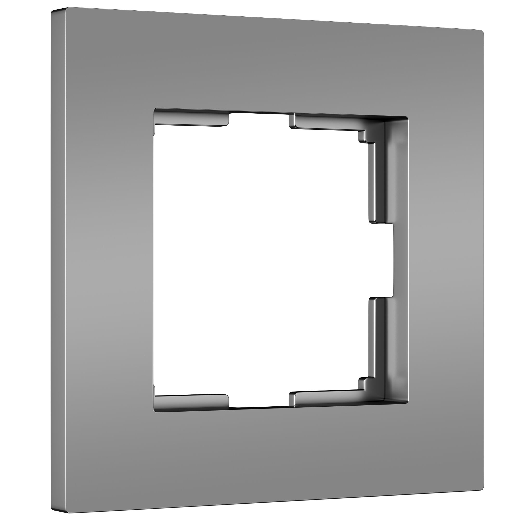 Рамка из поликарбоната на 1 пост Slab серебро софт W0012965 Werkel