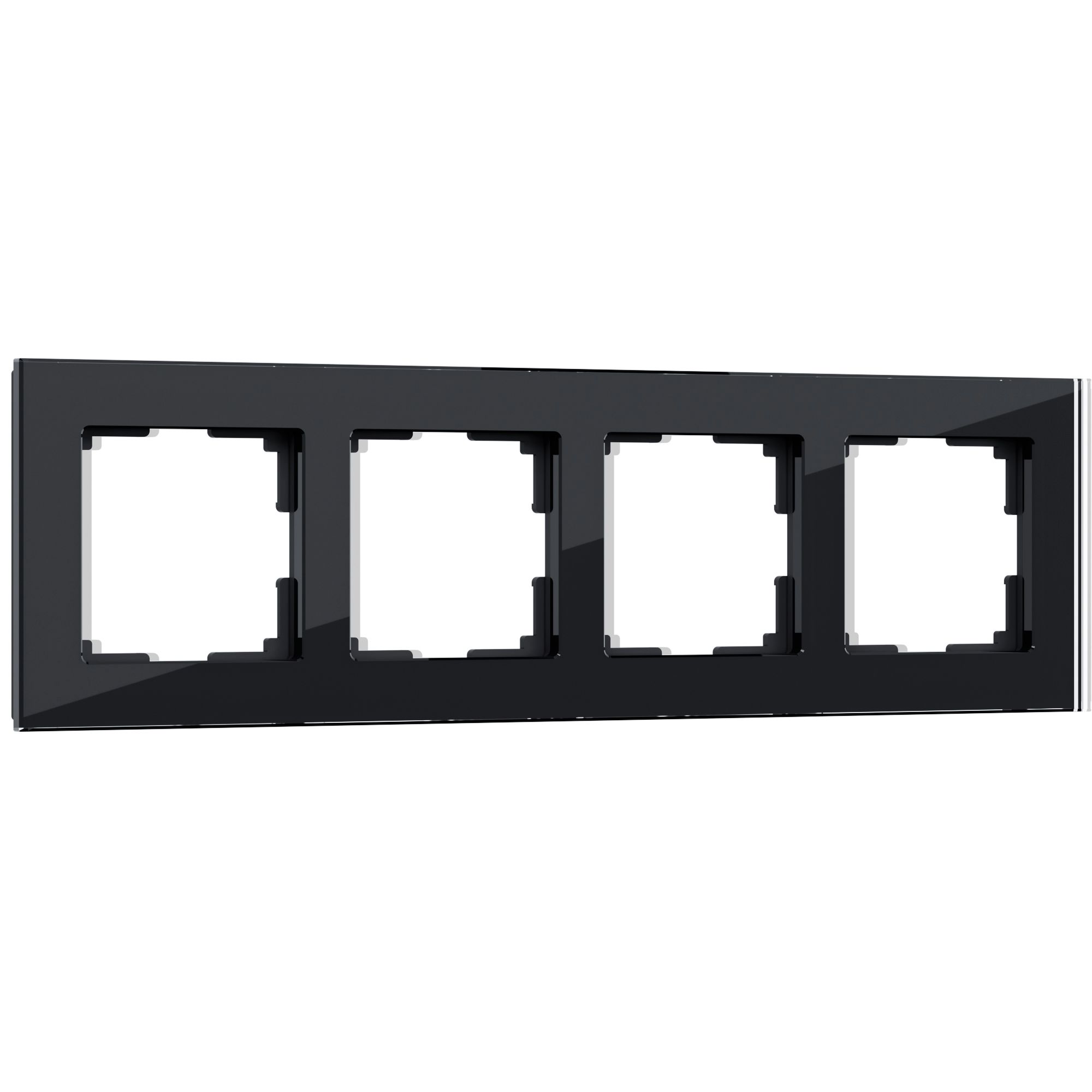 Рамка из стекла на 4 поста Favorit черный W0041108 Werkel