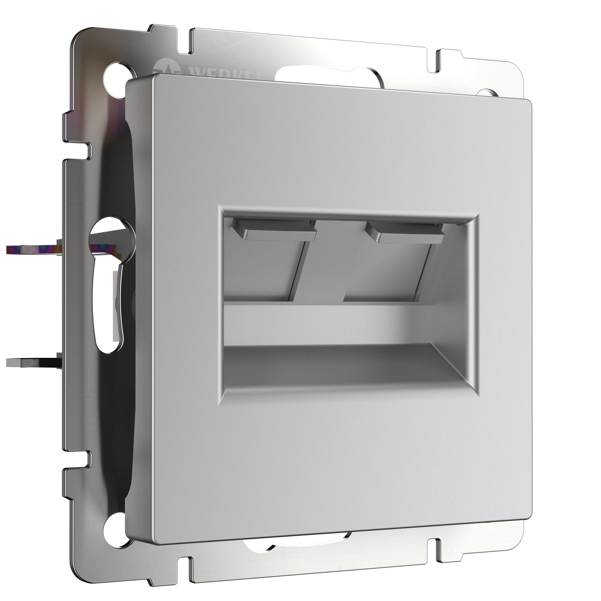 Розетка двойная Ethernet RJ-45 серебряный W1181106 Werkel