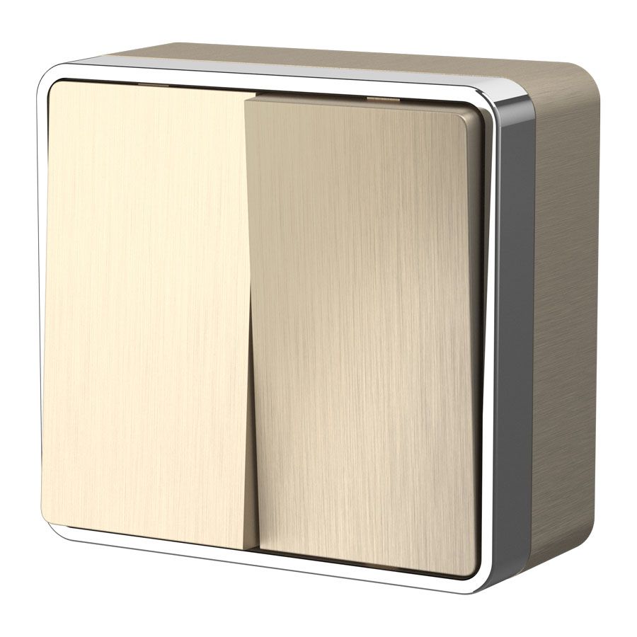 Выключатель двухклавишный Gallant шампань рифленый W5020010 Werkel