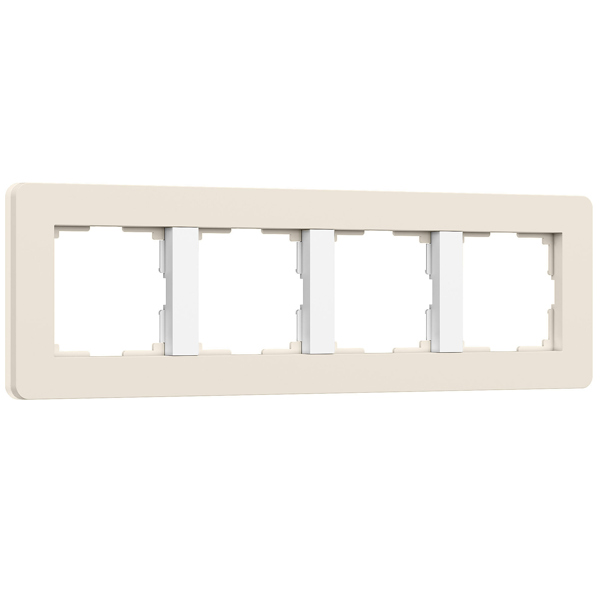 Рамка на 4 поста Split (айвори/белый, soft-touch) W0043066 Werkel
