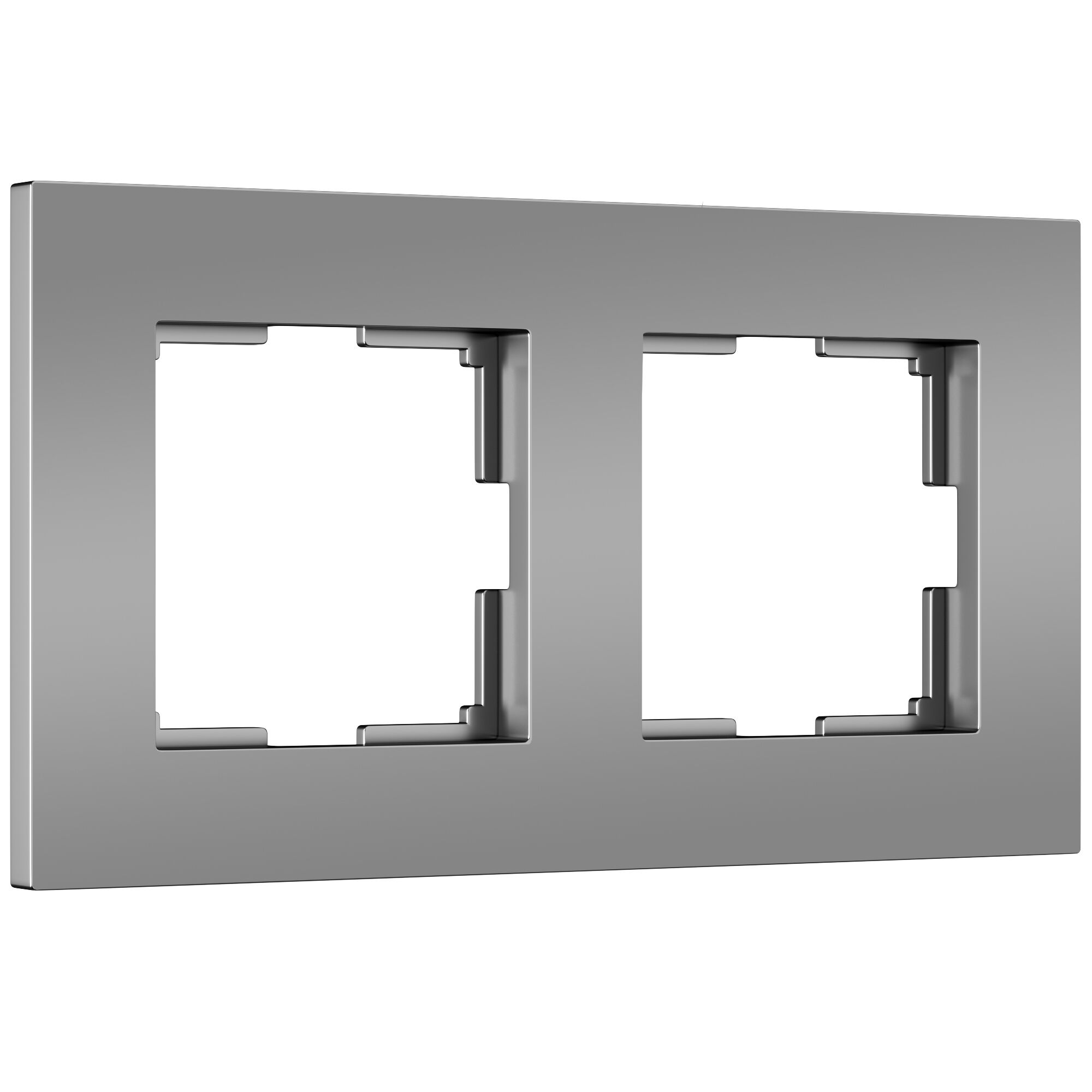 Рамка из поликарбоната на 2 поста Slab серебро софт W0022965 Werkel