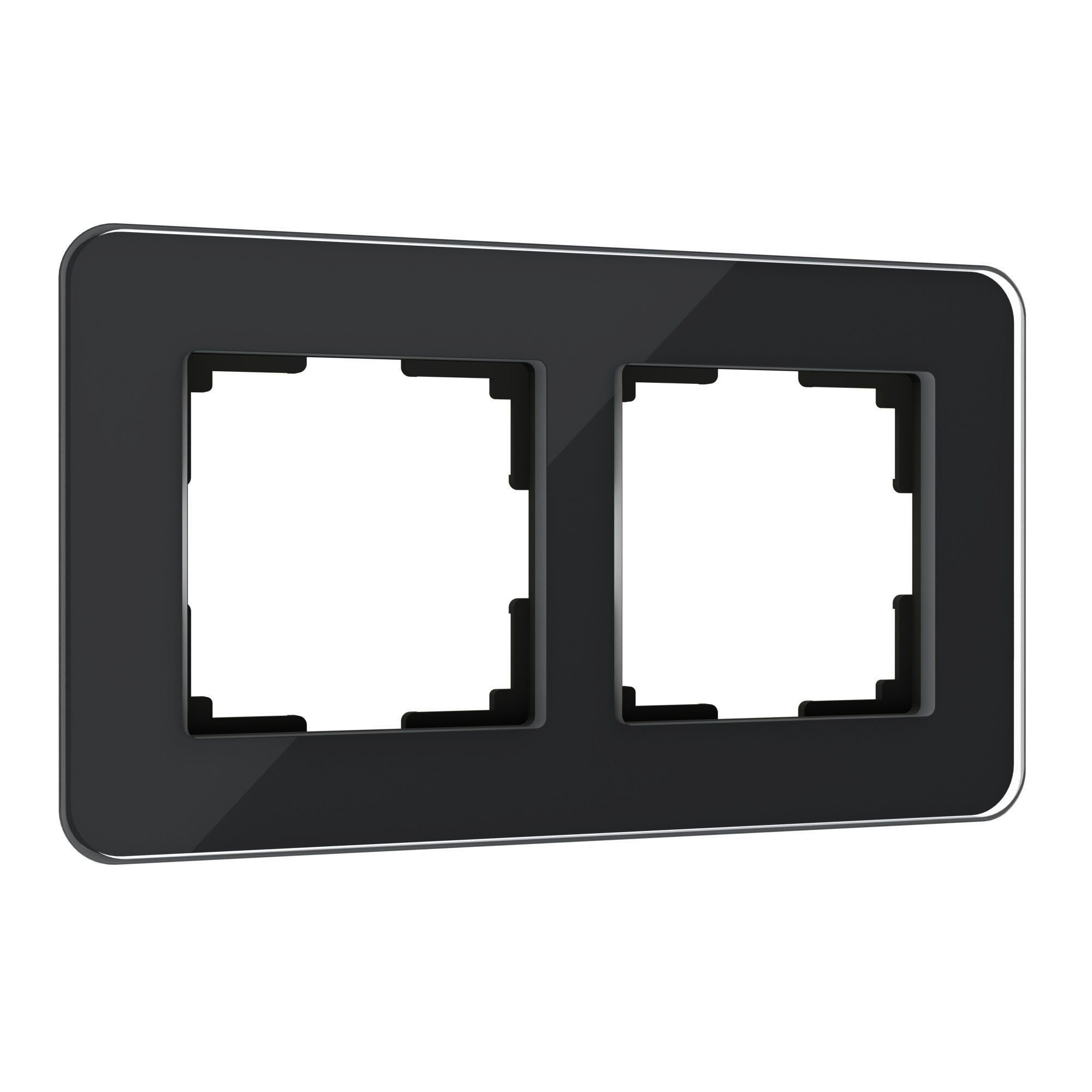 Рамка из стекла на 2 поста Elite черный W0022448 Werkel