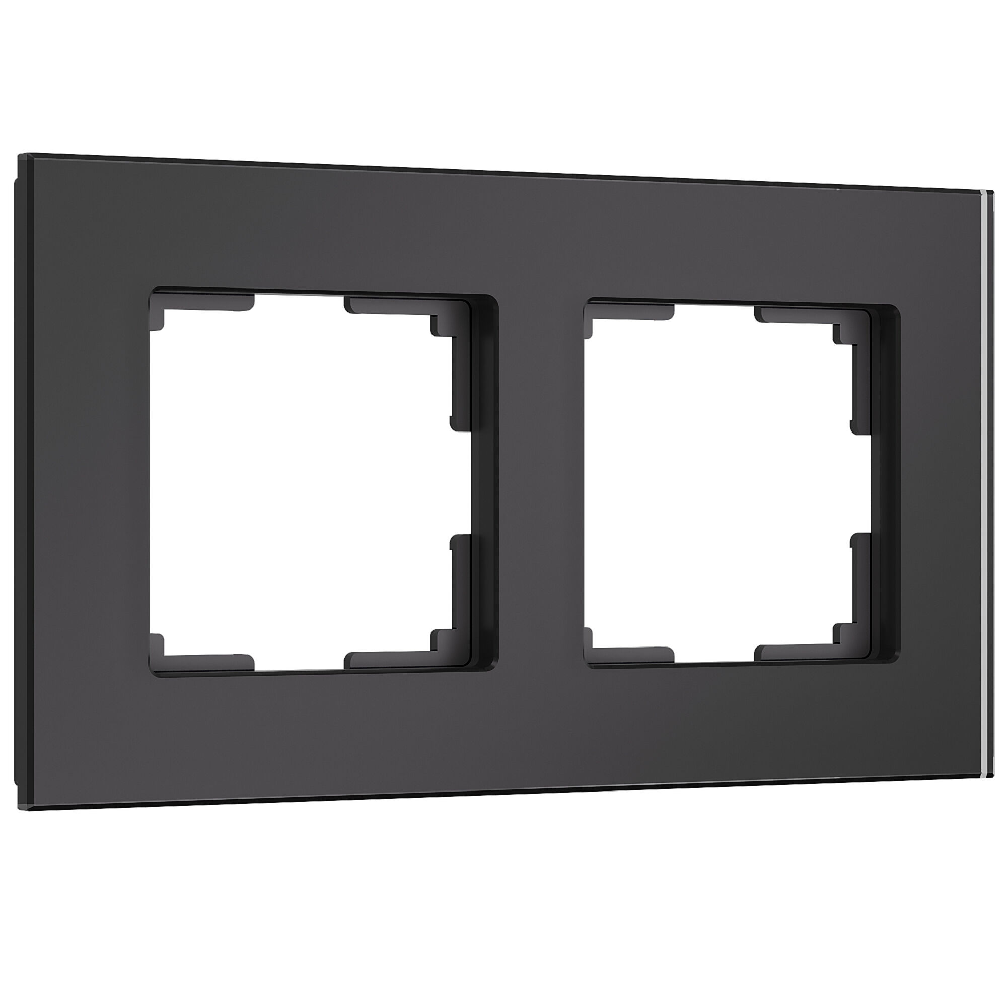 Рамка из стекла на 2 поста Senso черный soft-touch W0023108 Werkel