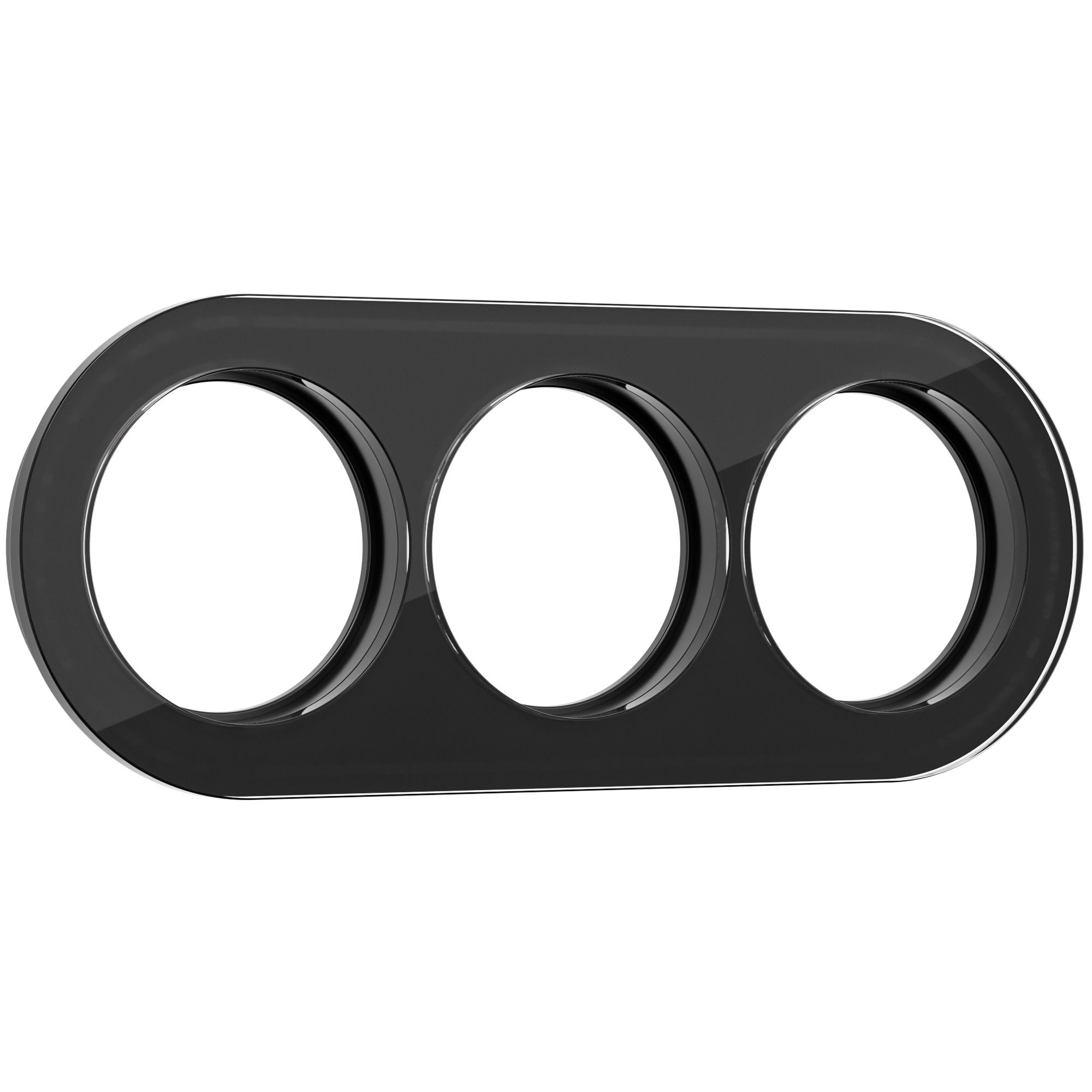 Рамка из стекла на 3 поста черный W0035108 Werkel