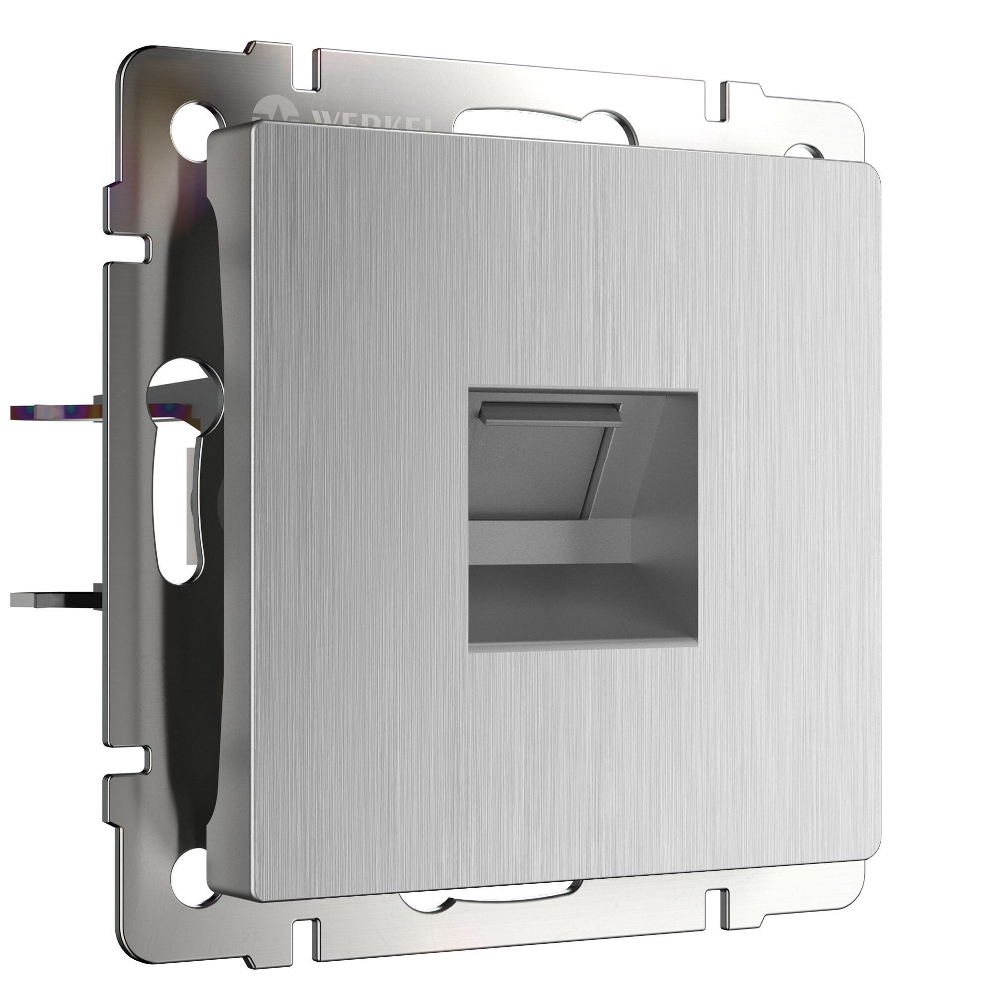 Розетка Ethernet RJ-45 cеребряный рифленый W1181009 Werkel