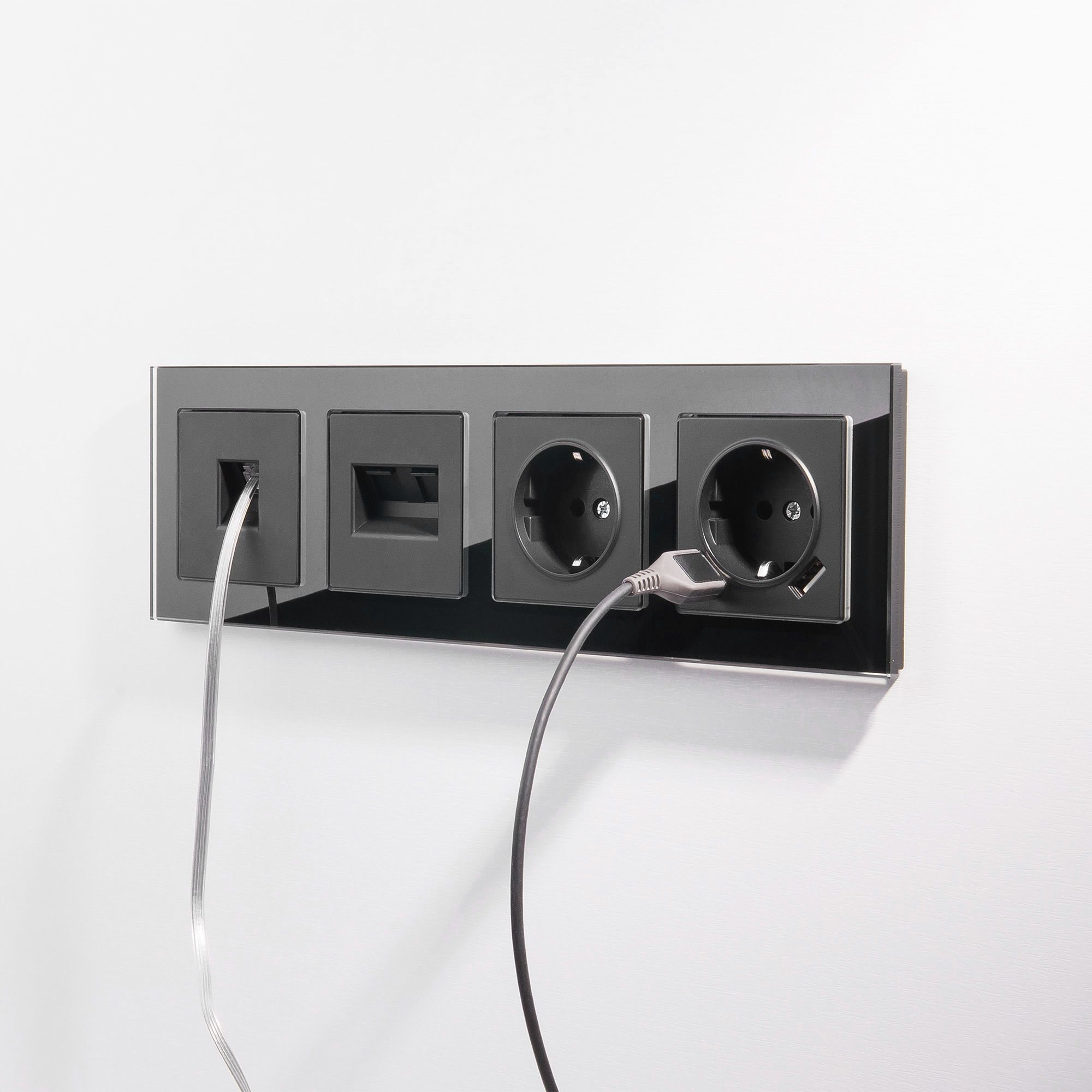 Телефонная розетка RJ-11 черный матовый W1182008 Werkel Телефонная розетка RJ-11 черный матовый W1182008 Werkel