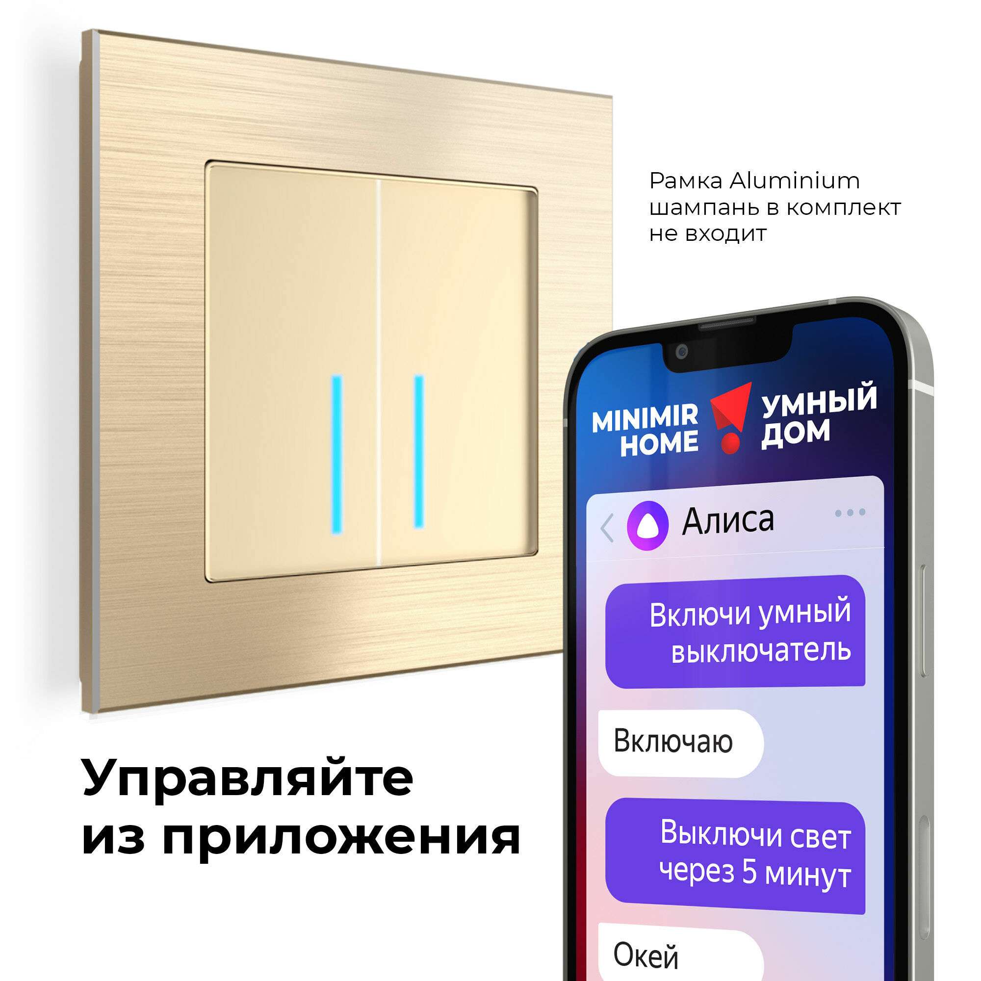 Умный сенсорный выключатель двухклавишный W4520611 Werkel Умный сенсорный выключатель двухклавишный W4520611 Werkel